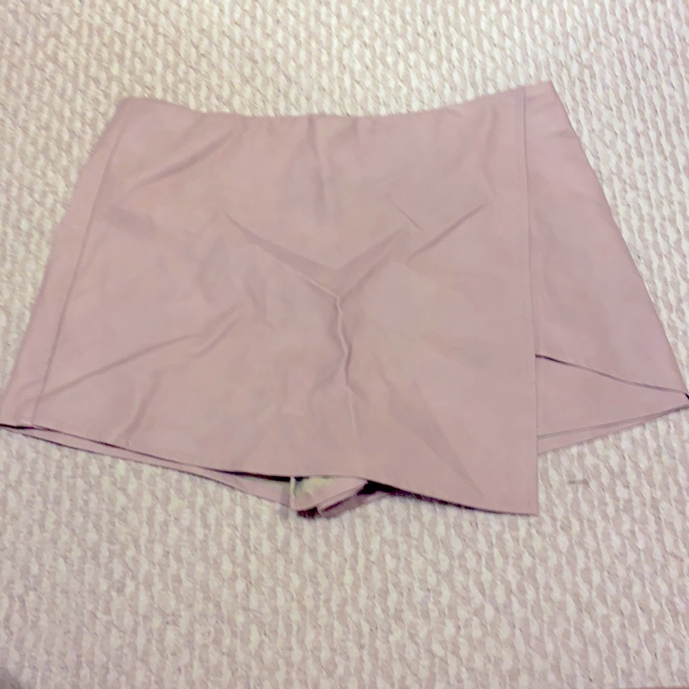 Pink / nude fake leather skort
